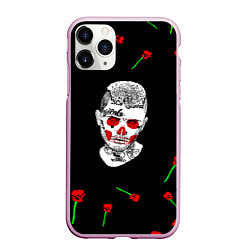 Чехол iPhone 11 Pro матовый Lil peep rap band rose, цвет: 3D-розовый