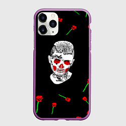 Чехол iPhone 11 Pro матовый Lil peep rap band rose, цвет: 3D-фиолетовый