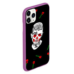 Чехол iPhone 11 Pro матовый Lil peep rap band rose, цвет: 3D-фиолетовый — фото 2