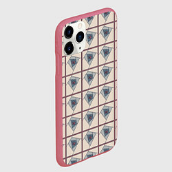 Чехол iPhone 11 Pro матовый Паттерн витраж графичная роза, цвет: 3D-малиновый — фото 2