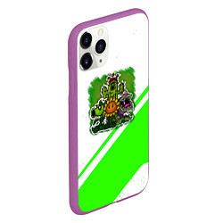 Чехол iPhone 11 Pro матовый Plants vs Zombies geometry, цвет: 3D-фиолетовый — фото 2