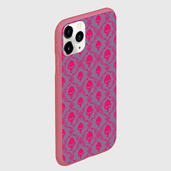 Чехол iPhone 11 Pro матовый Череп - узор розовый, цвет: 3D-малиновый — фото 2