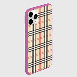 Чехол iPhone 11 Pro матовый Стильная клетка - шотландка, цвет: 3D-фиолетовый — фото 2