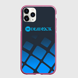 Чехол iPhone 11 Pro матовый Deadlock синий логотип, цвет: 3D-малиновый