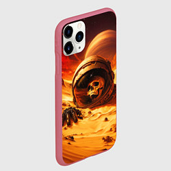 Чехол iPhone 11 Pro матовый Пропавший космонавт, цвет: 3D-малиновый — фото 2