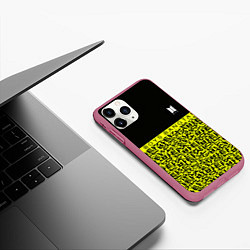 Чехол iPhone 11 Pro матовый BTS pattern kpop, цвет: 3D-малиновый — фото 2