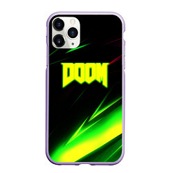 Чехол iPhone 11 Pro матовый Doom кислотные линии, цвет: 3D-светло-сиреневый