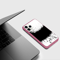 Чехол iPhone 11 Pro матовый Просто краски чёрные, цвет: 3D-малиновый — фото 2