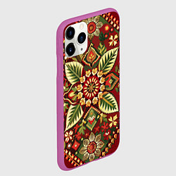 Чехол iPhone 11 Pro матовый Стиль советского ковра узоры и орнамент, цвет: 3D-фиолетовый — фото 2