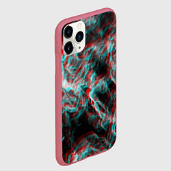 Чехол iPhone 11 Pro матовый Дым из вейпа глитч, цвет: 3D-малиновый — фото 2