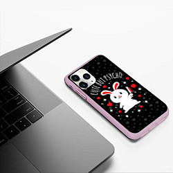 Чехол iPhone 11 Pro матовый Cute but psycho bunny, цвет: 3D-розовый — фото 2