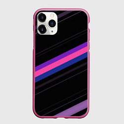 Чехол iPhone 11 Pro матовый Неоновые полосы, цвет: 3D-малиновый