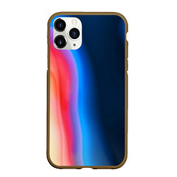 Чехол iPhone 11 Pro матовый Неоновый градиент разводы, цвет: 3D-коричневый