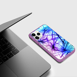 Чехол iPhone 11 Pro матовый Неоновые нервы, цвет: 3D-фиолетовый — фото 2