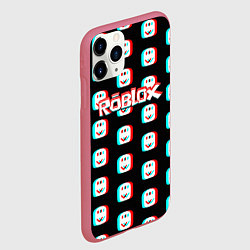 Чехол iPhone 11 Pro матовый Roblox pattern glitch, цвет: 3D-малиновый — фото 2