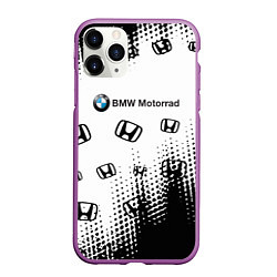 Чехол iPhone 11 Pro матовый BMW x honda pattern, цвет: 3D-фиолетовый