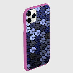 Чехол iPhone 11 Pro матовый Серо синие соты, цвет: 3D-фиолетовый — фото 2