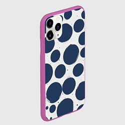 Чехол iPhone 11 Pro матовый Синие кружочки, цвет: 3D-фиолетовый — фото 2