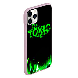 Чехол iPhone 11 Pro матовый Toxic text, цвет: 3D-розовый — фото 2