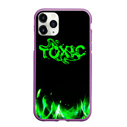 Чехол iPhone 11 Pro матовый Toxic text, цвет: 3D-фиолетовый