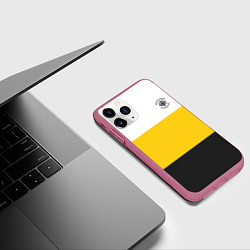 Чехол iPhone 11 Pro матовый Мы русские с нами Бог НИКА 2 черная патриоты, цвет: 3D-малиновый — фото 2