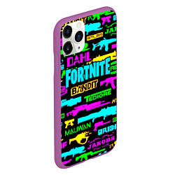 Чехол iPhone 11 Pro матовый Fortnite games, цвет: 3D-фиолетовый — фото 2