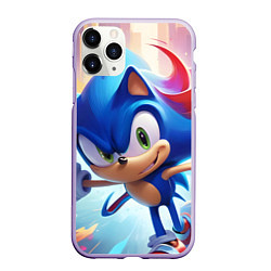 Чехол iPhone 11 Pro матовый Sonic 1, цвет: 3D-светло-сиреневый