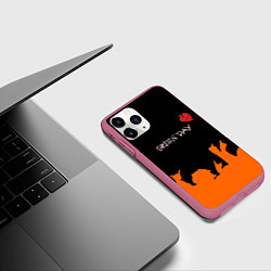 Чехол iPhone 11 Pro матовый Green day rock, цвет: 3D-малиновый — фото 2