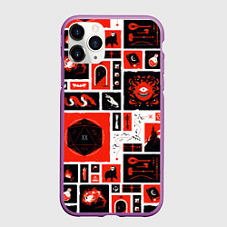 Чехол iPhone 11 Pro матовый Dungeons and dragons pattern, цвет: 3D-фиолетовый