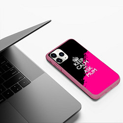 Чехол iPhone 11 Pro матовый Keep calm ask mum, цвет: 3D-малиновый — фото 2