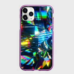 Чехол iPhone 11 Pro матовый Глитч эффект на стекле, цвет: 3D-фиолетовый