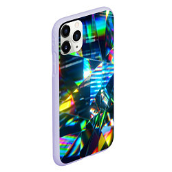 Чехол iPhone 11 Pro матовый Глитч эффект на стекле, цвет: 3D-светло-сиреневый — фото 2