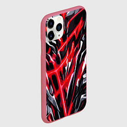 Чехол iPhone 11 Pro матовый Красная энергетическая абстракция, цвет: 3D-малиновый — фото 2