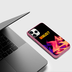 Чехол iPhone 11 Pro матовый RUST neon fire, цвет: 3D-малиновый — фото 2