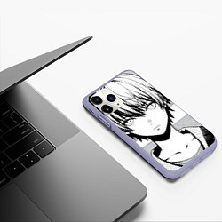 Чехол iPhone 11 Pro матовый A boy manga, цвет: 3D-светло-сиреневый — фото 2