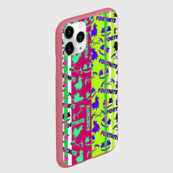 Чехол iPhone 11 Pro матовый Fortnite epic pattern, цвет: 3D-малиновый — фото 2