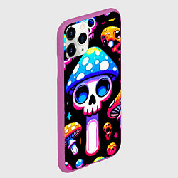 Чехол iPhone 11 Pro матовый Ice cream skull and fly agaric - ai art fantasy, цвет: 3D-фиолетовый — фото 2