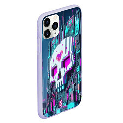 Чехол iPhone 11 Pro матовый Skull Minecraft - ai art fantasy, цвет: 3D-светло-сиреневый — фото 2