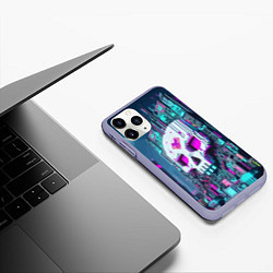 Чехол iPhone 11 Pro матовый Skull Minecraft - ai art fantasy, цвет: 3D-светло-сиреневый — фото 2