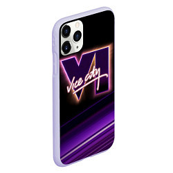 Чехол iPhone 11 Pro матовый GTA VI - Vice city, цвет: 3D-светло-сиреневый — фото 2