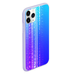 Чехол iPhone 11 Pro матовый Неоновая абстракция полосы, цвет: 3D-светло-сиреневый — фото 2