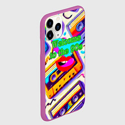 Чехол iPhone 11 Pro матовый Добро пожаловать в 90-е: Эра яркости и стиля, цвет: 3D-фиолетовый — фото 2