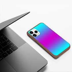 Чехол iPhone 11 Pro матовый Градиент неоновые цвета, цвет: 3D-коричневый — фото 2