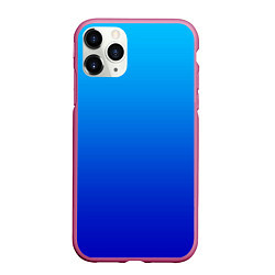 Чехол iPhone 11 Pro матовый Голубой градиент, цвет: 3D-малиновый