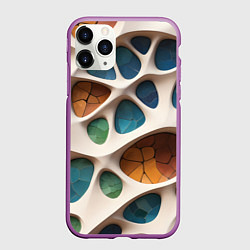 Чехол iPhone 11 Pro матовый Вдохновлено Антонио Гауди, цвет: 3D-фиолетовый