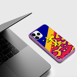 Чехол iPhone 11 Pro матовый Doom камуфляж, цвет: 3D-фиолетовый — фото 2