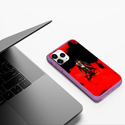 Чехол iPhone 11 Pro матовый Devil May Cry Dante краски, цвет: 3D-фиолетовый — фото 2