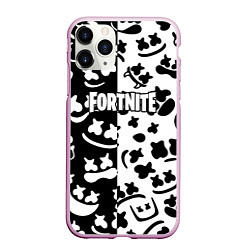 Чехол iPhone 11 Pro матовый Fortnite patten Marshmello, цвет: 3D-розовый