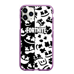 Чехол iPhone 11 Pro матовый Fortnite patten Marshmello, цвет: 3D-фиолетовый