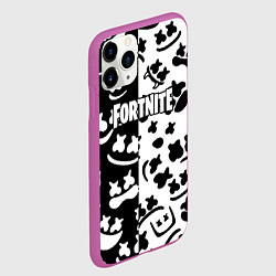 Чехол iPhone 11 Pro матовый Fortnite patten Marshmello, цвет: 3D-фиолетовый — фото 2